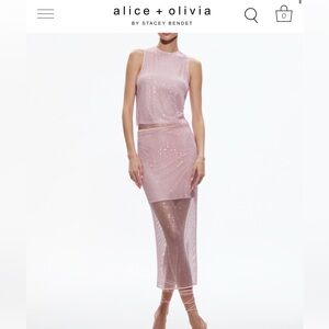 ANGELINA CRYSTAL EMBELLISHED TANK + MAEVE CRYSTAL EMBELLISHED MIDI SKIRT